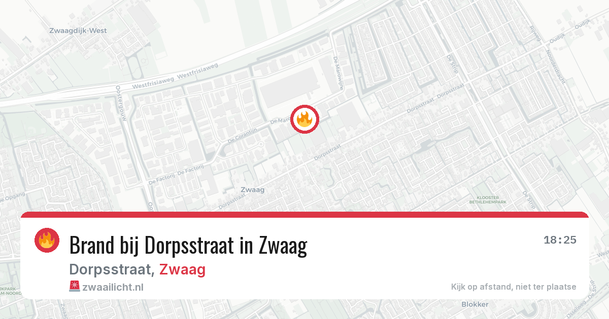 Brand bij Dorpsstraat in Zwaag — 16 jun 2026