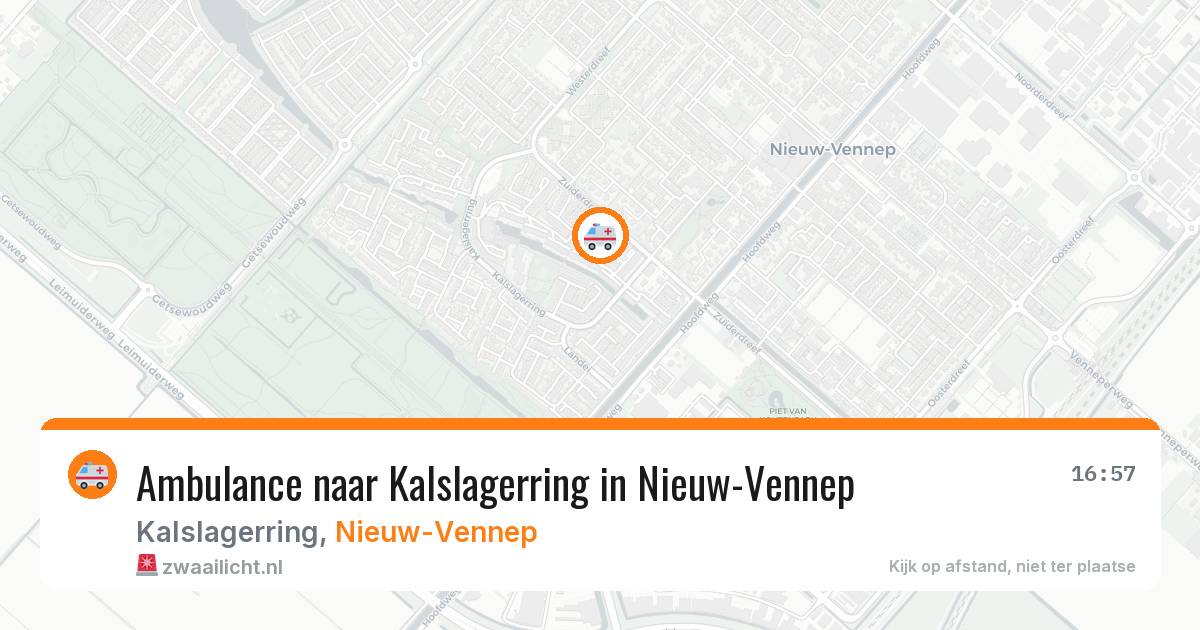 Ambulance naar Kalslagerring in Nieuw-Vennep — 18 apr 2026
