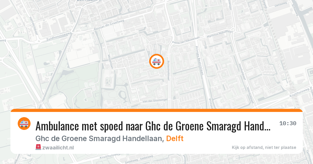 Ambulance met spoed naar Ghc de Groene Smaragd Handellaan in Delft — 1 jul 2026