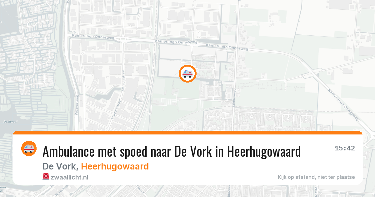 Ambulance met spoed naar De Vork in Heerhugowaard — 14 aug 2026