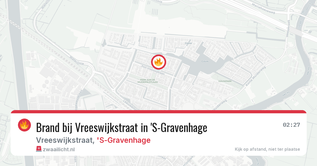 Brand bij Vreeswijkstraat in 'S-Gravenhage — 15 mrt 2026