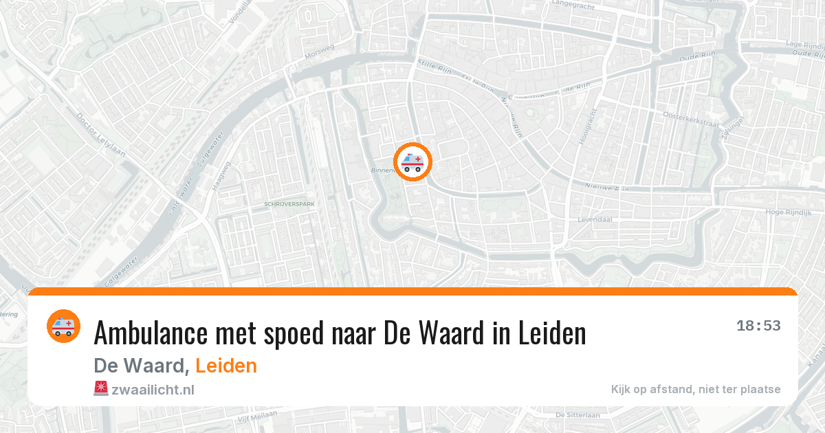 Ambulance met spoed naar De Waard in Leiden — 13 aug 2026