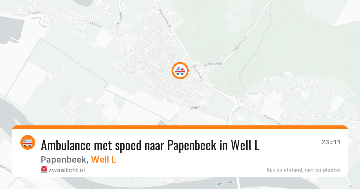 Ambulance met spoed naar Papenbeek in Well L — 29 jul 2026
