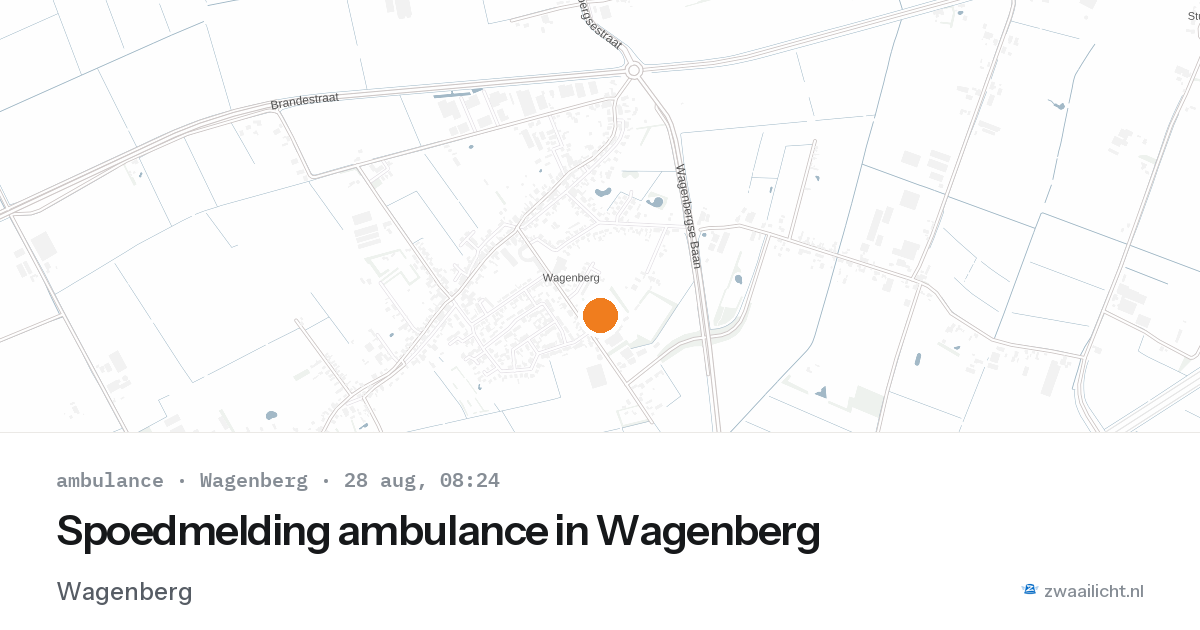 Spoedmelding ambulance in Wagenberg — 28 aug 2026