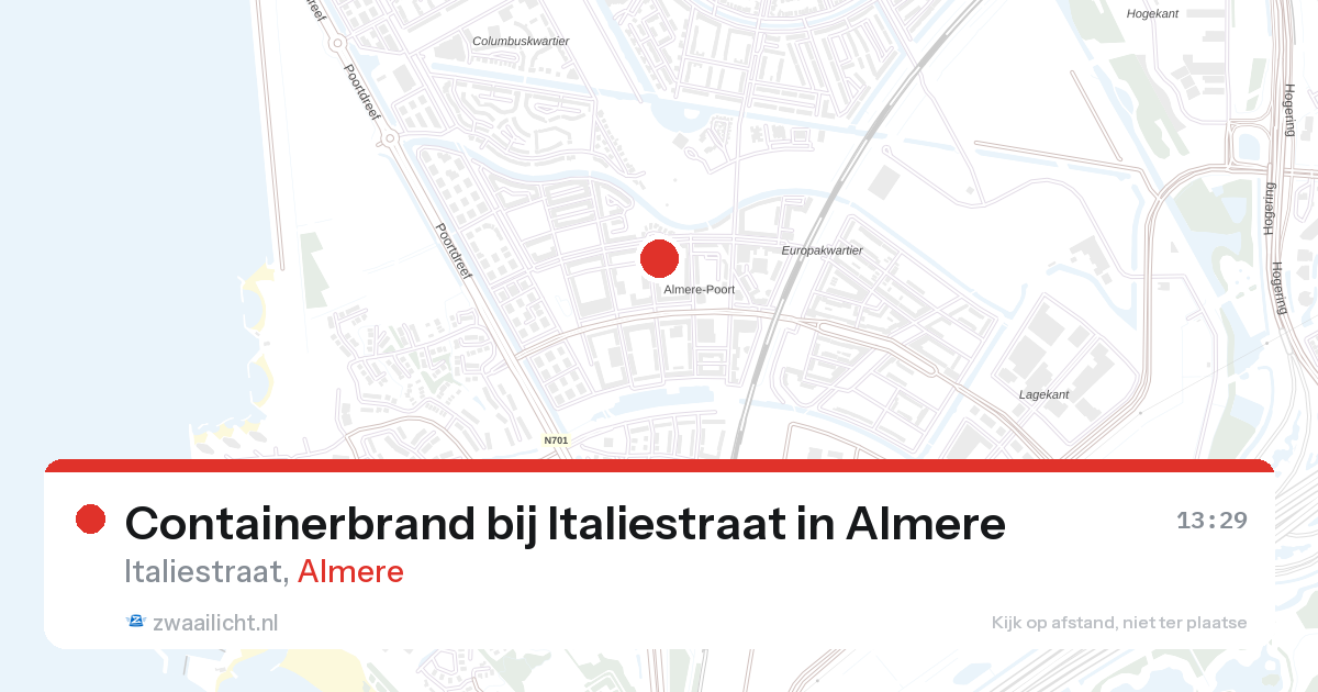 Containerbrand bij Italiestraat in Almere — 20 mrt 2026