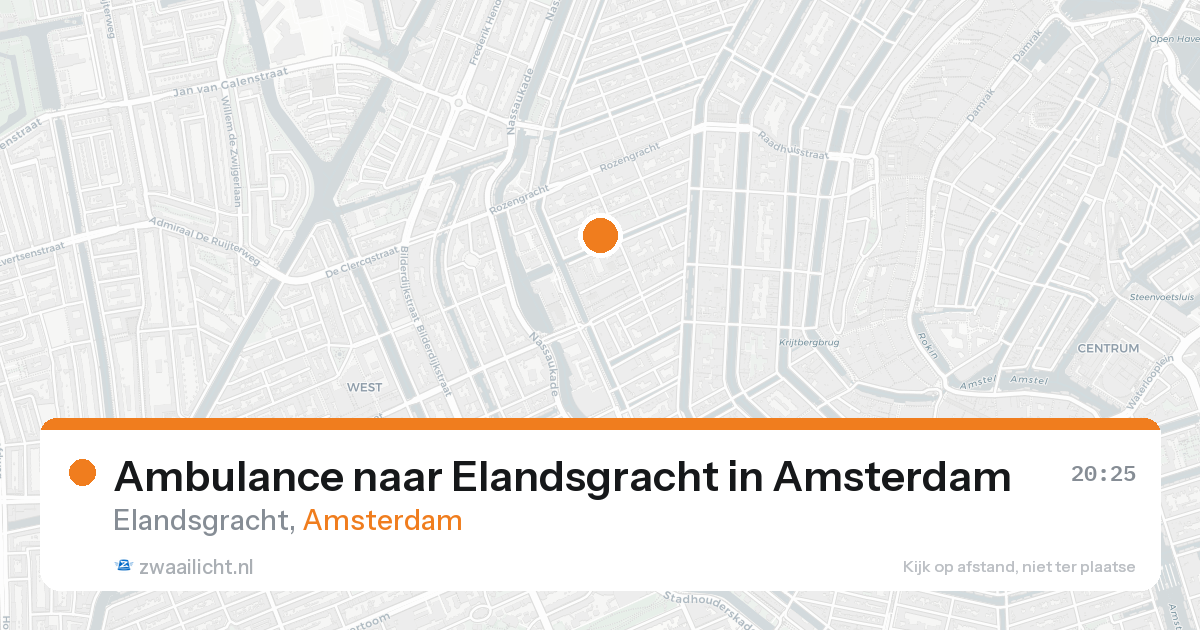 Ambulance naar Elandsgracht in Amsterdam — 15 aug 2026