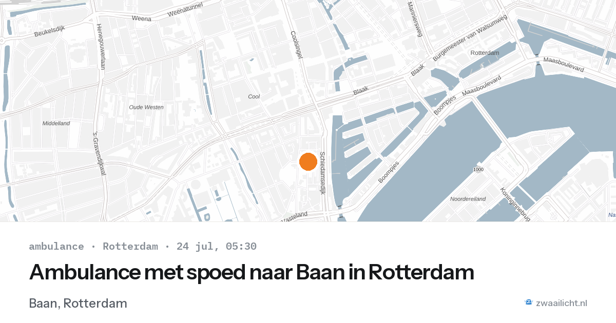 Ambulance met spoed naar Baan in Rotterdam — 24 jul 2026