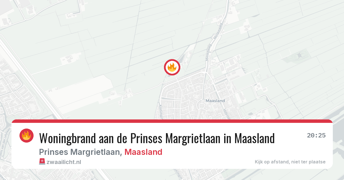 Woningbrand aan de Prinses Margrietlaan in Maasland — 29 jan 2026