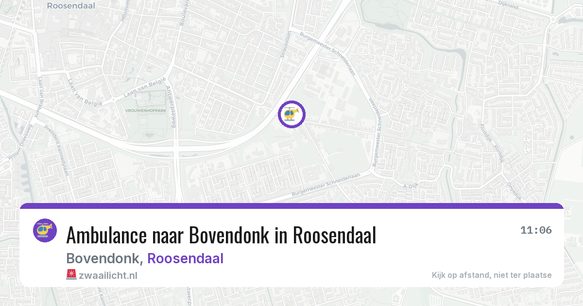 Ambulance naar Bovendonk in Roosendaal — 28 jul 2026