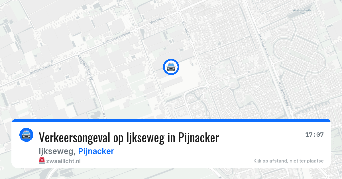 Verkeersongeval op Ijkseweg in Pijnacker — 19 jun 2026