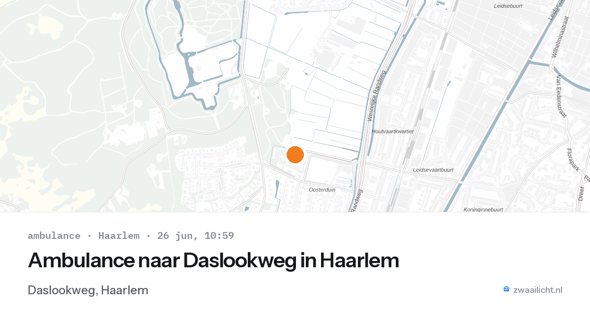 Ambulance naar Daslookweg in Haarlem — 26 jun 2026
