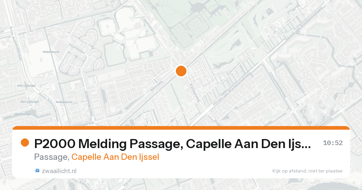 P2000 Melding Passage, Capelle Aan Den Ijssel — 17 aug 2026