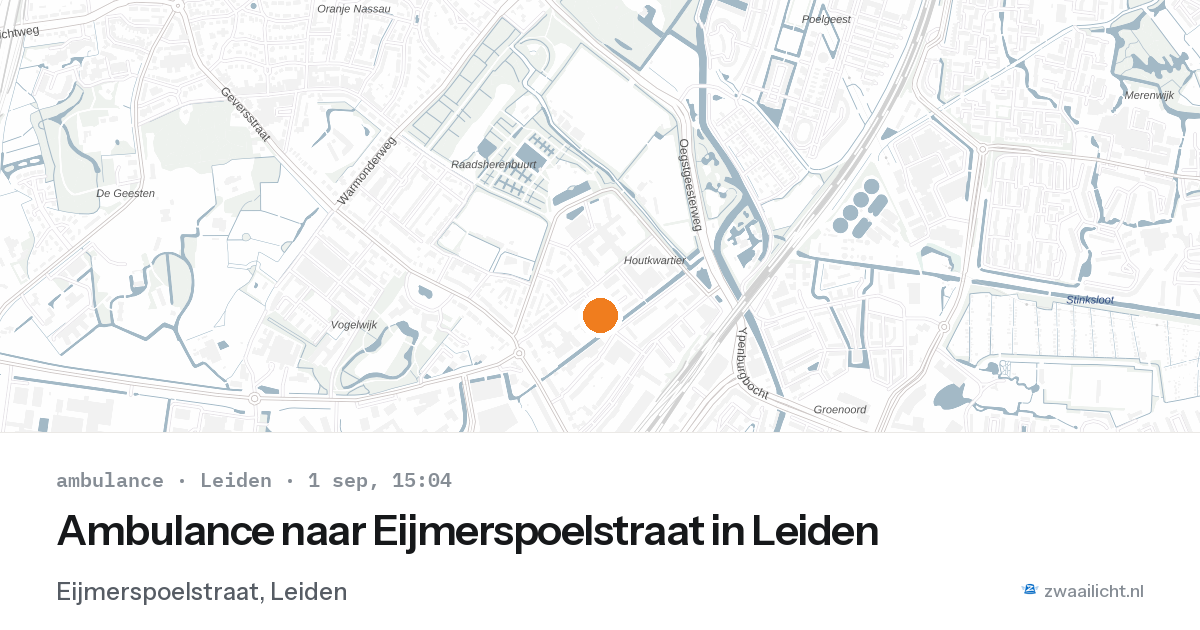 Ambulance naar Eijmerspoelstraat in Leiden — 1 sep 2026