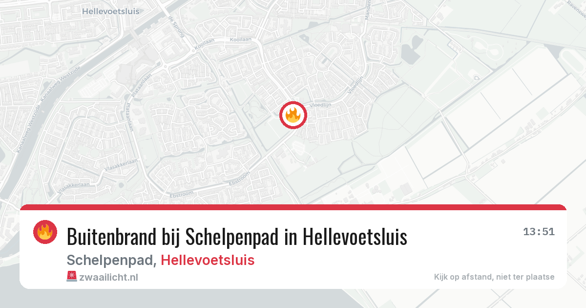 Buitenbrand bij Schelpenpad in Hellevoetsluis — 5 jul 2026