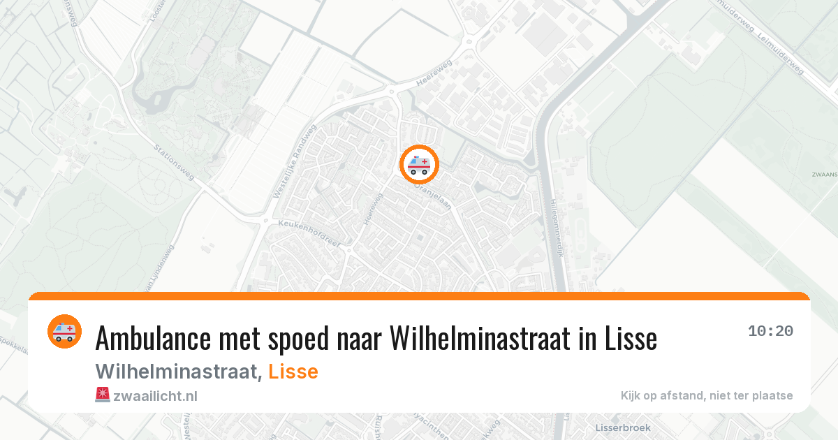 Ambulance met spoed naar Wilhelminastraat in Lisse — 7 jul 2026