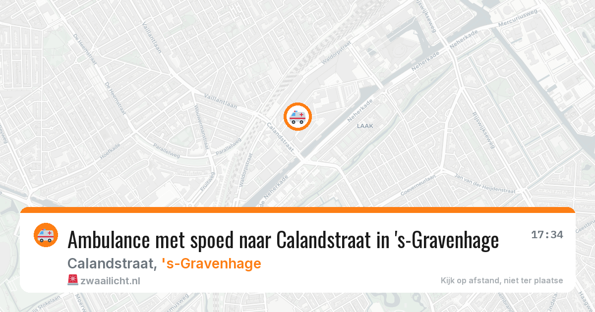 Ambulance met spoed naar Calandstraat in 's-Gravenhage — 20 jun 2026