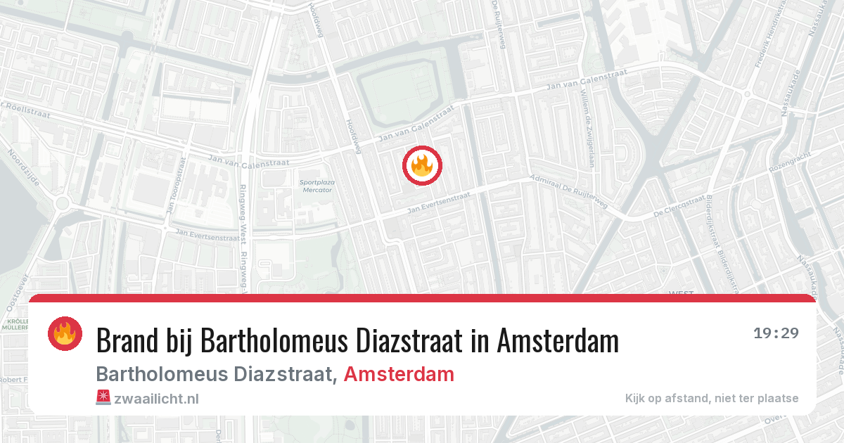 Brand bij Bartholomeus Diazstraat in Amsterdam — 7 aug 2026