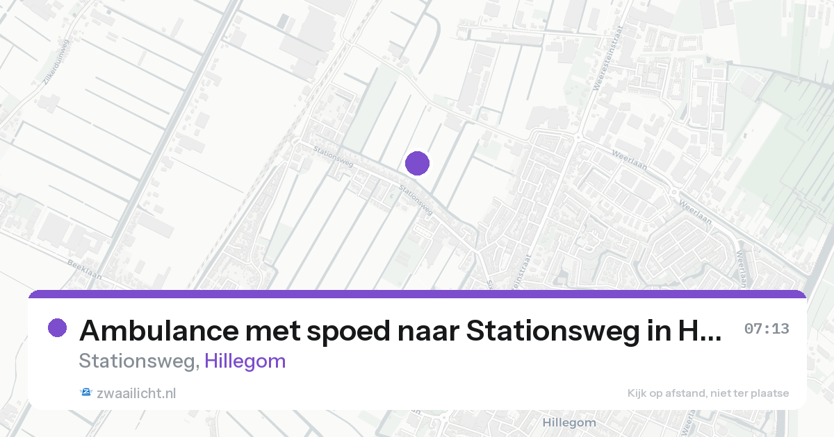 Ambulance met spoed naar Stationsweg in Hillegom — 16 aug 2026