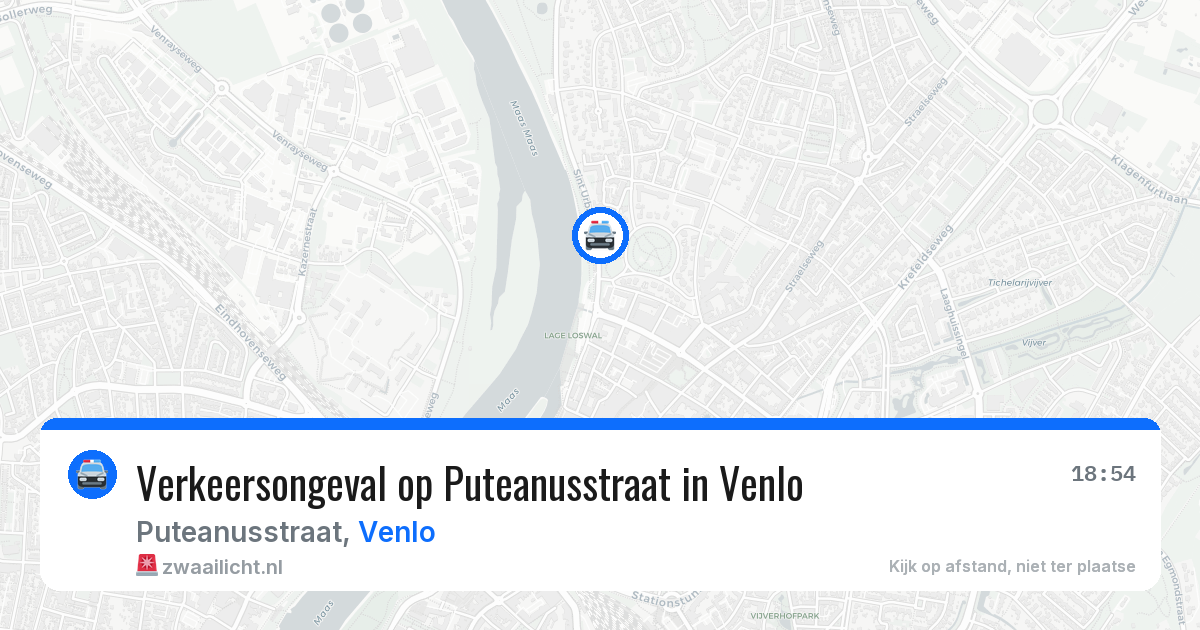 Verkeersongeval op Puteanusstraat in Venlo — 6 apr 2026
