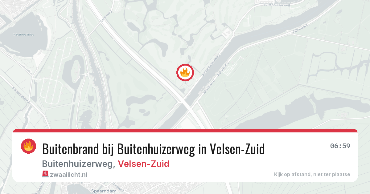 Buitenbrand bij Buitenhuizerweg in Velsen-Zuid — 7 aug 2026