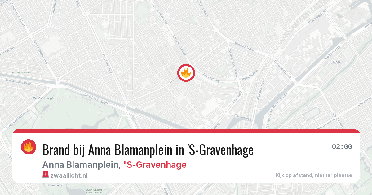 Brand bij Anna Blamanplein in 'S-Gravenhage — 13 jun 2026