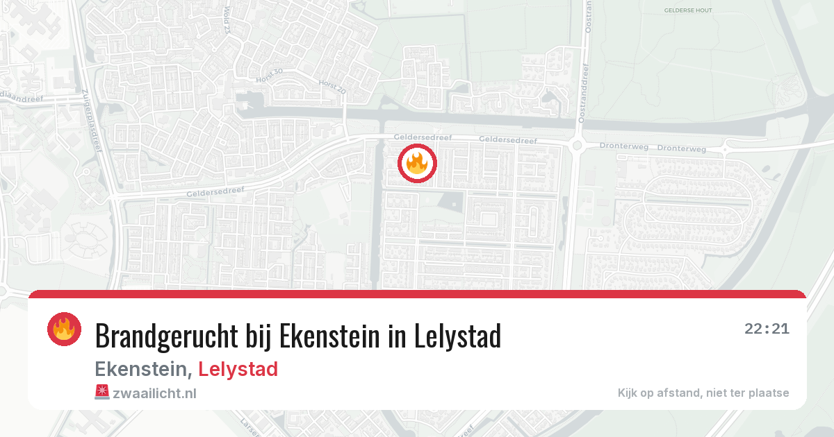 Brandgerucht bij Ekenstein in Lelystad — 30 jul 2026