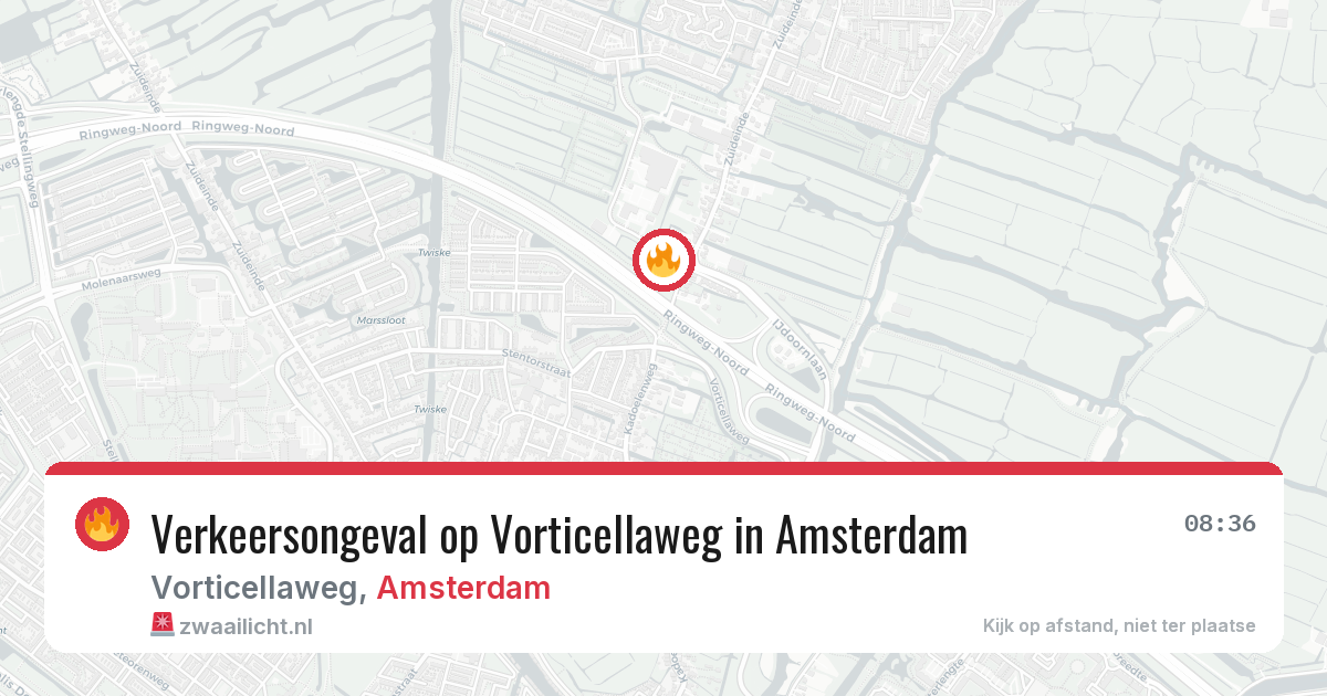 Verkeersongeval op Vorticellaweg in Amsterdam — 18 jun 2026