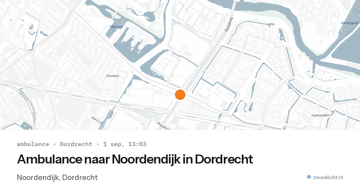 Ambulance naar Noordendijk in Dordrecht — 1 sep 2026