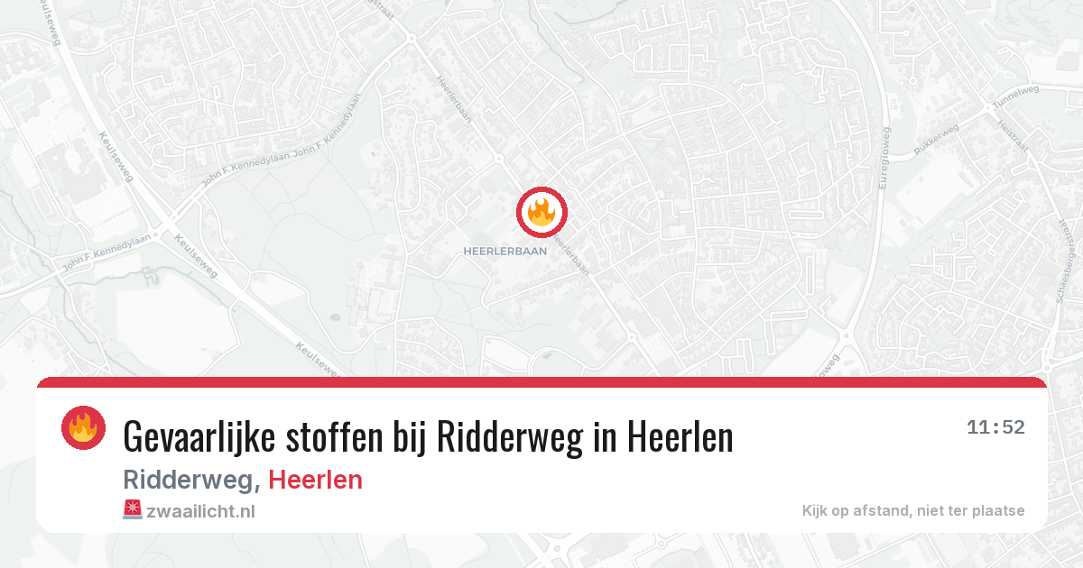 Gevaarlijke stoffen bij Ridderweg in Heerlen — 3 jul 2026