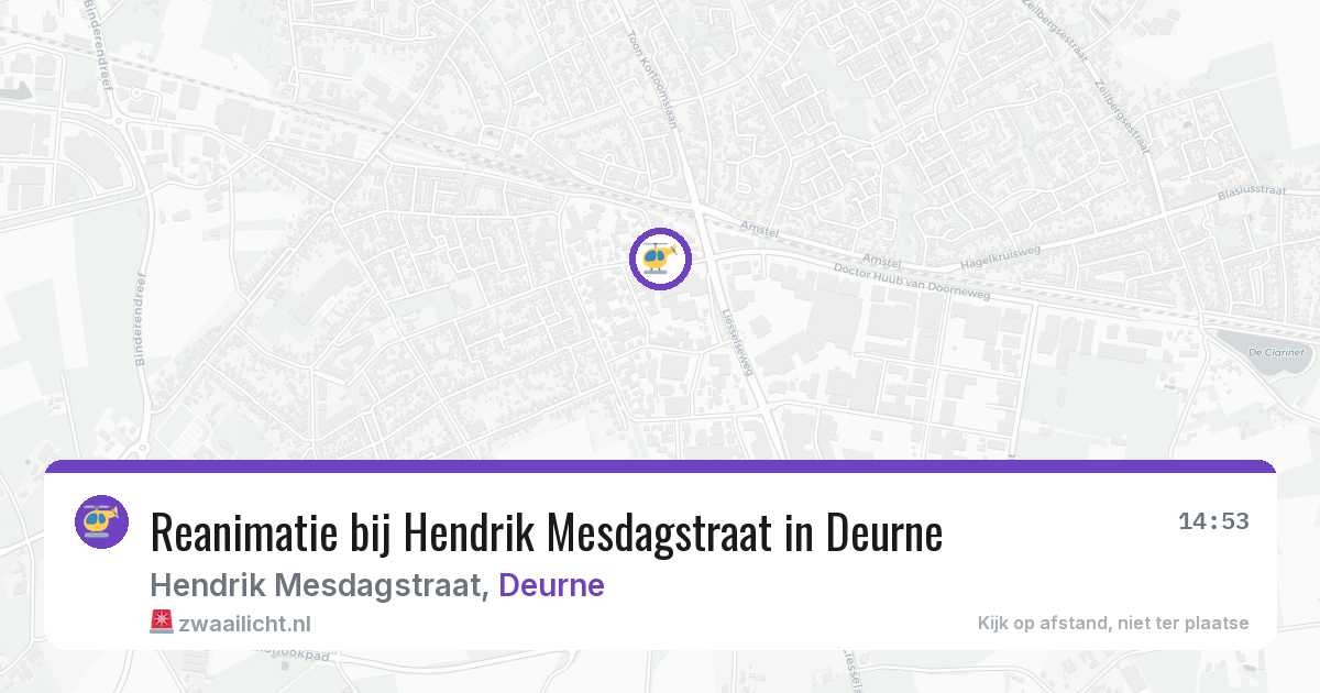 Reanimatie bij Hendrik Mesdagstraat in Deurne — 20 jun 2026