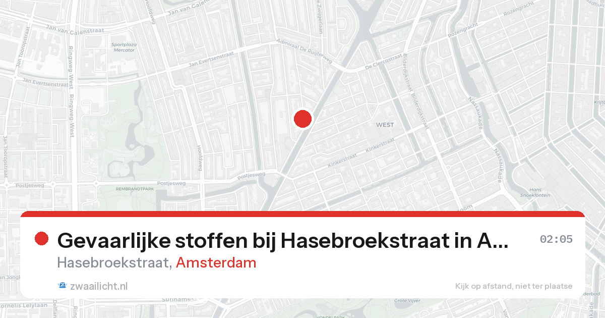 Gevaarlijke stoffen bij Hasebroekstraat in Amsterdam — 12 jun 2026
