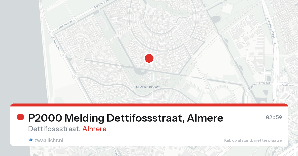 P2000 Melding Dettifossstraat, Almere — 31 jan 2026