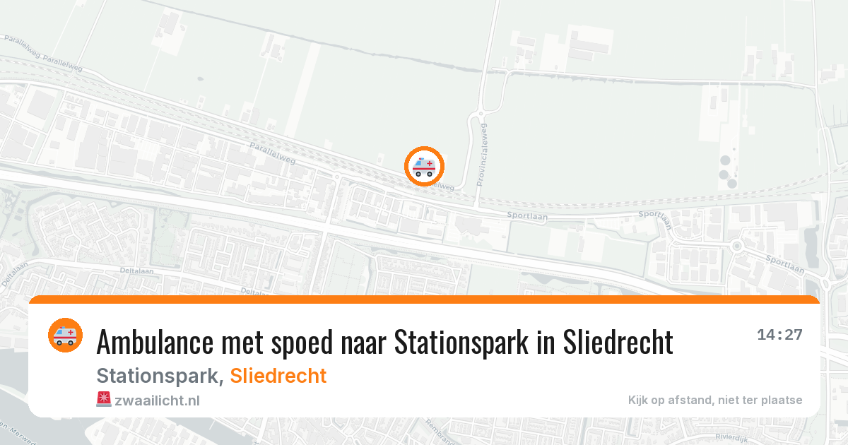 Ambulance met spoed naar Stationspark in Sliedrecht — 22 jun 2026