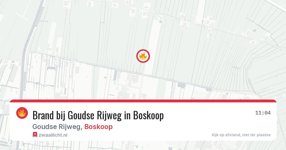 Brand bij Goudse Rijweg in Boskoop — 6 apr 2026
