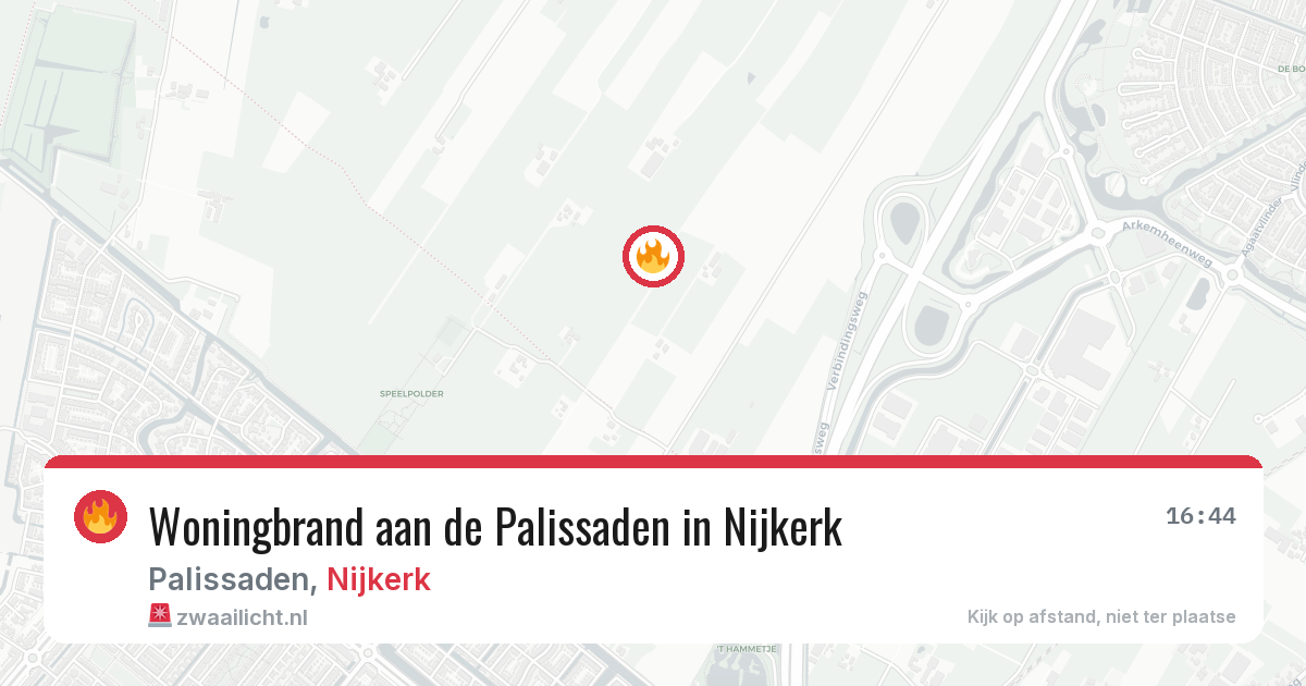 Woningbrand aan de Palissaden in Nijkerk — 7 apr 2026