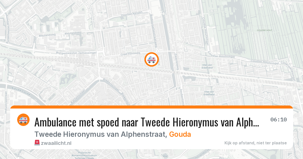Ambulance met spoed naar Tweede Hieronymus van Alphenstraat in Gouda — 5 aug 2026