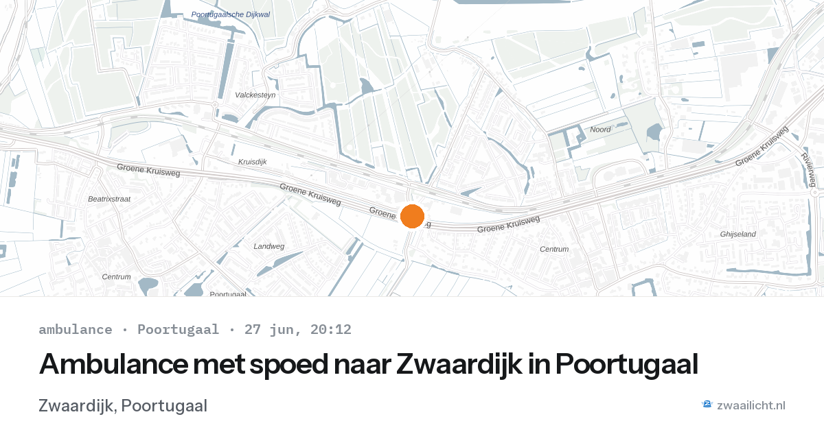 Ambulance met spoed naar Zwaardijk in Poortugaal — 27 jun 2026