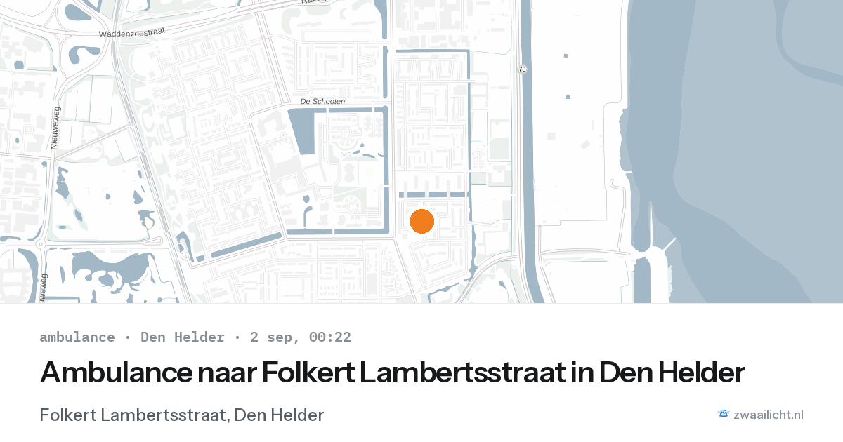 Ambulance naar Folkert Lambertsstraat in Den Helder — 1 sep 2026