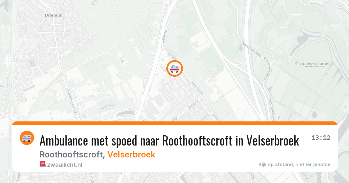 Ambulance met spoed naar Roothooftscroft in Velserbroek — 7 aug 2026