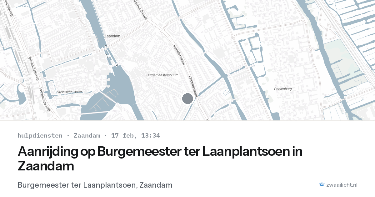 Aanrijding op Burgemeester ter Laanplantsoen in Zaandam — 17 feb 2026