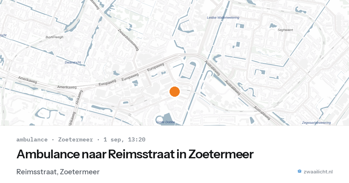 Ambulance naar Reimsstraat in Zoetermeer — 1 sep 2026