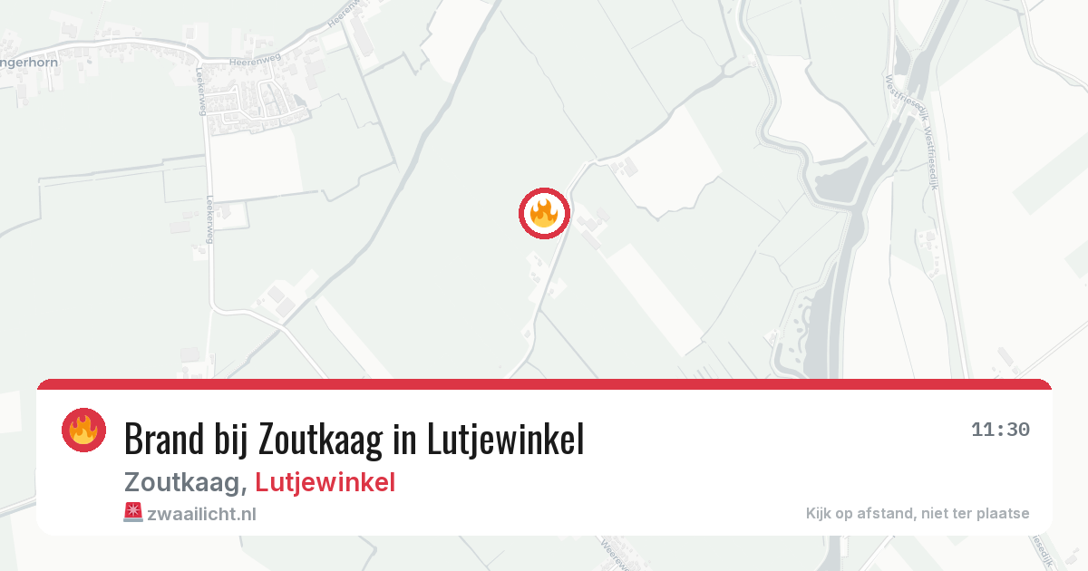Brand bij Zoutkaag in Lutjewinkel — 3 aug 2026