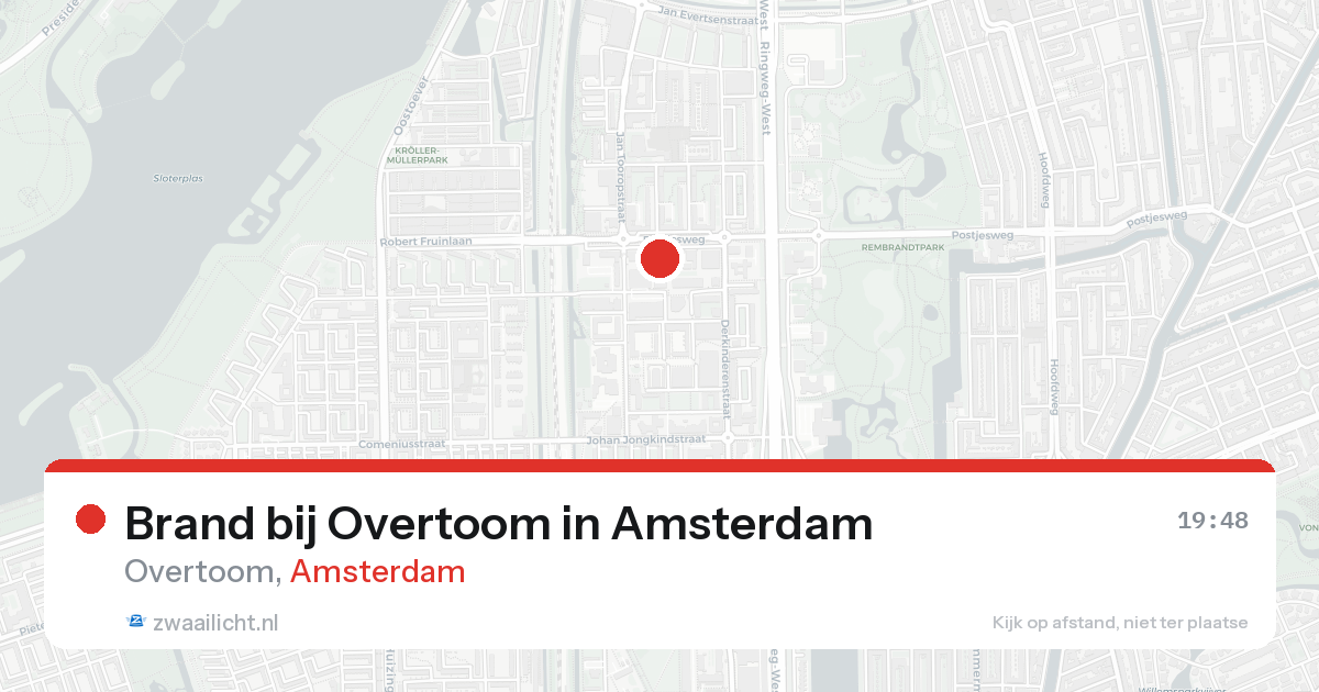 Brand bij Overtoom in Amsterdam — 24 jul 2026
