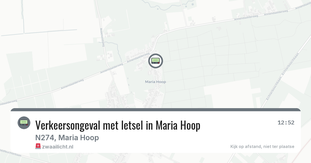 Verkeersongeval met letsel in Maria Hoop — 9 jul 2026