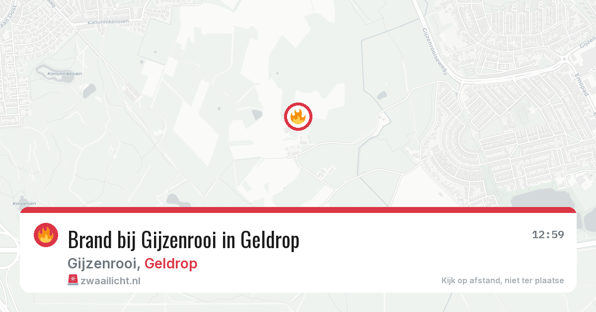 Brand bij Gijzenrooi in Geldrop — 15 jul 2026