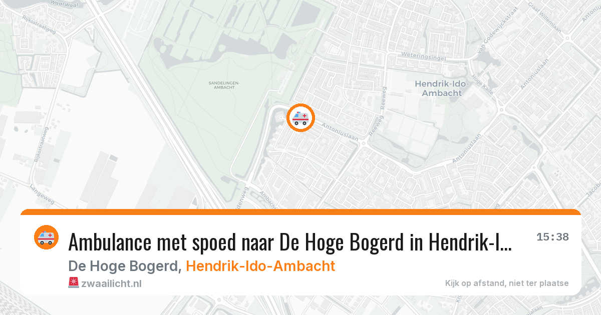 Ambulance met spoed naar De Hoge Bogerd in Hendrik-Ido-Ambacht — 25 mrt 2026