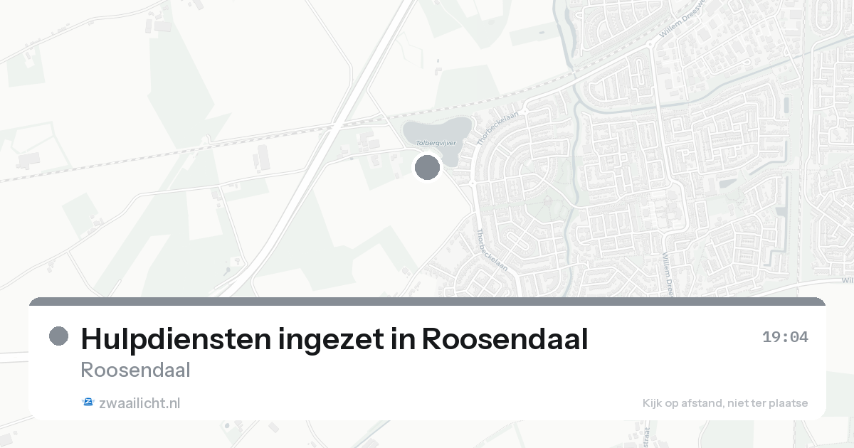 Hulpdiensten ingezet in Roosendaal — 16 aug 2026 | 🚨 Zwaailicht.nl