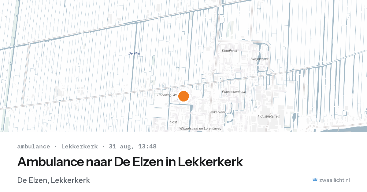 Ambulance naar De Elzen in Lekkerkerk — 31 aug 2026