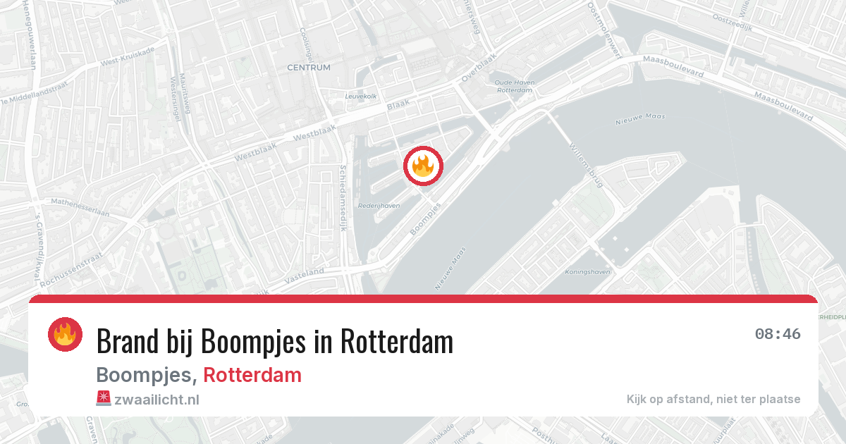 Brand bij Boompjes in Rotterdam — 4 aug 2026