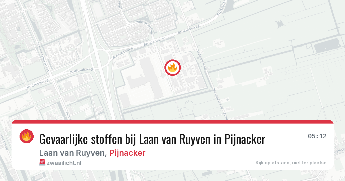 Gevaarlijke stoffen bij Laan van Ruyven in Pijnacker — 22 jul 2026